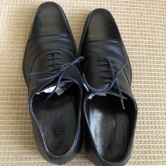 GUCCI Men\'s Black Leather Oxfords . main image 12